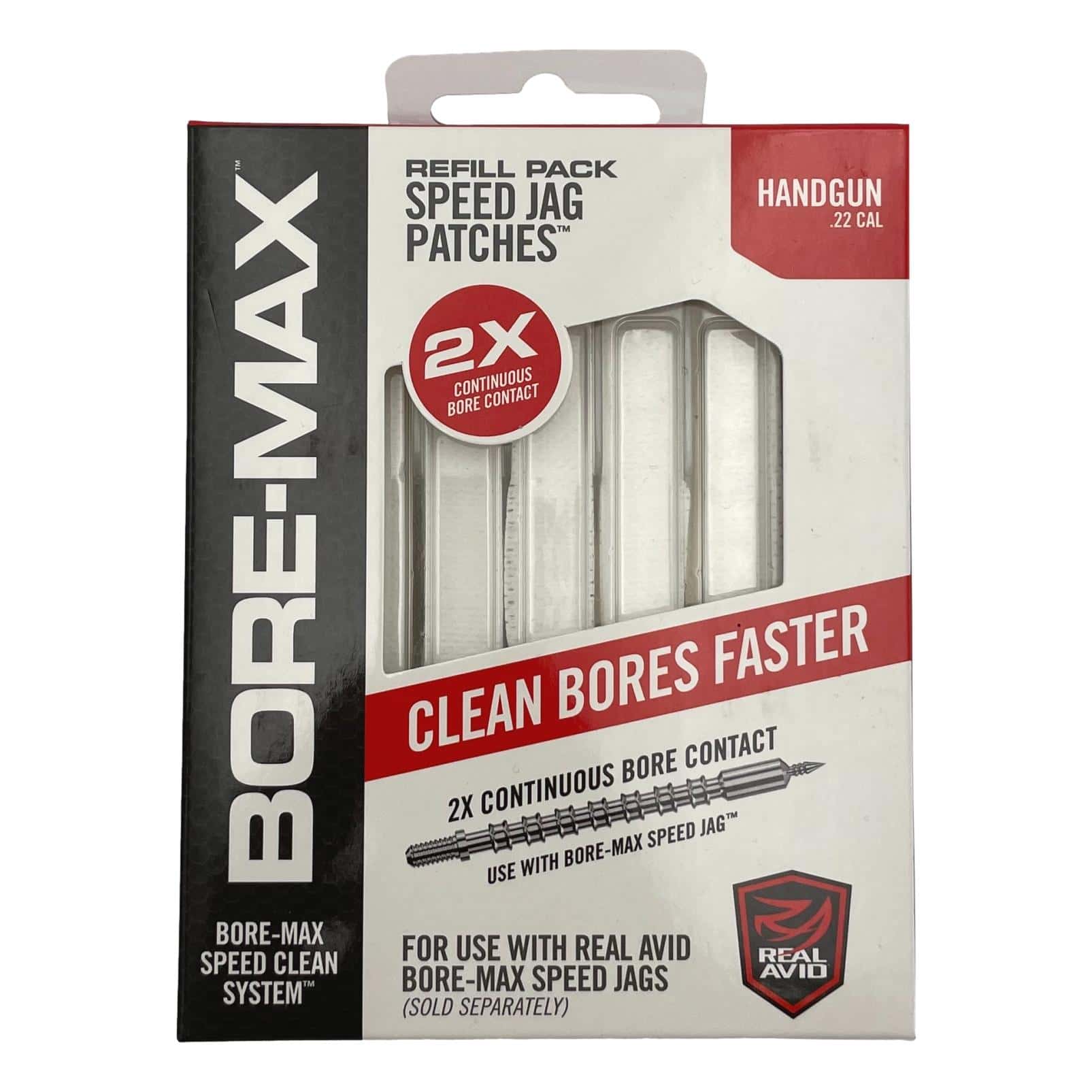 BORE-MAX™ SPEED JAG PATCHES™ REFILL .22_clipped_rev_1 Real Avid <br><b>BORE-MAX™ SPEED JAG PATCHES™ REFILL </b><br> 2