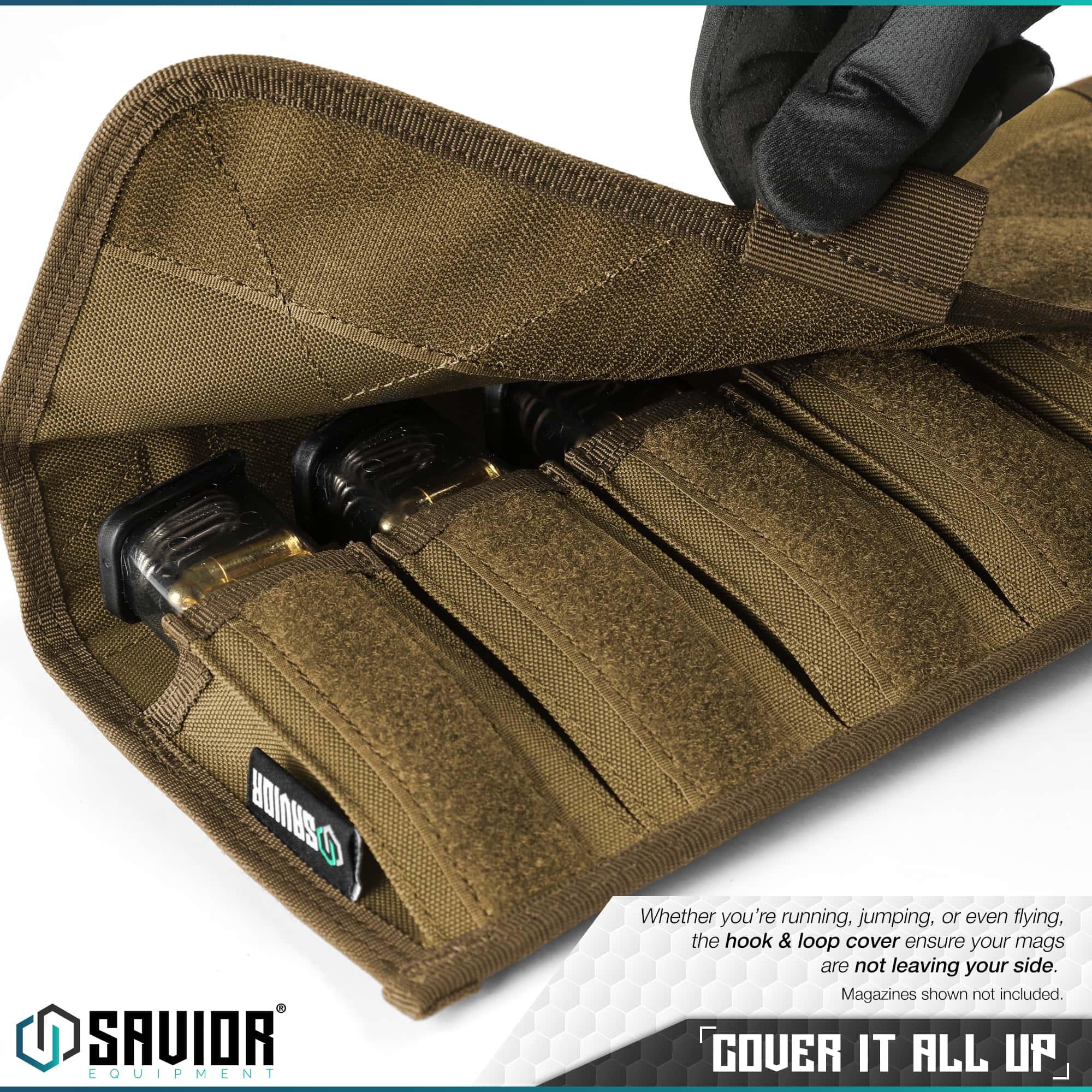 MP-PS-X6-ST-TN-4 Savior Equipment <br><b>PISTOL MAG POUCH </b><br>WITH SLING | 6 Mag 4