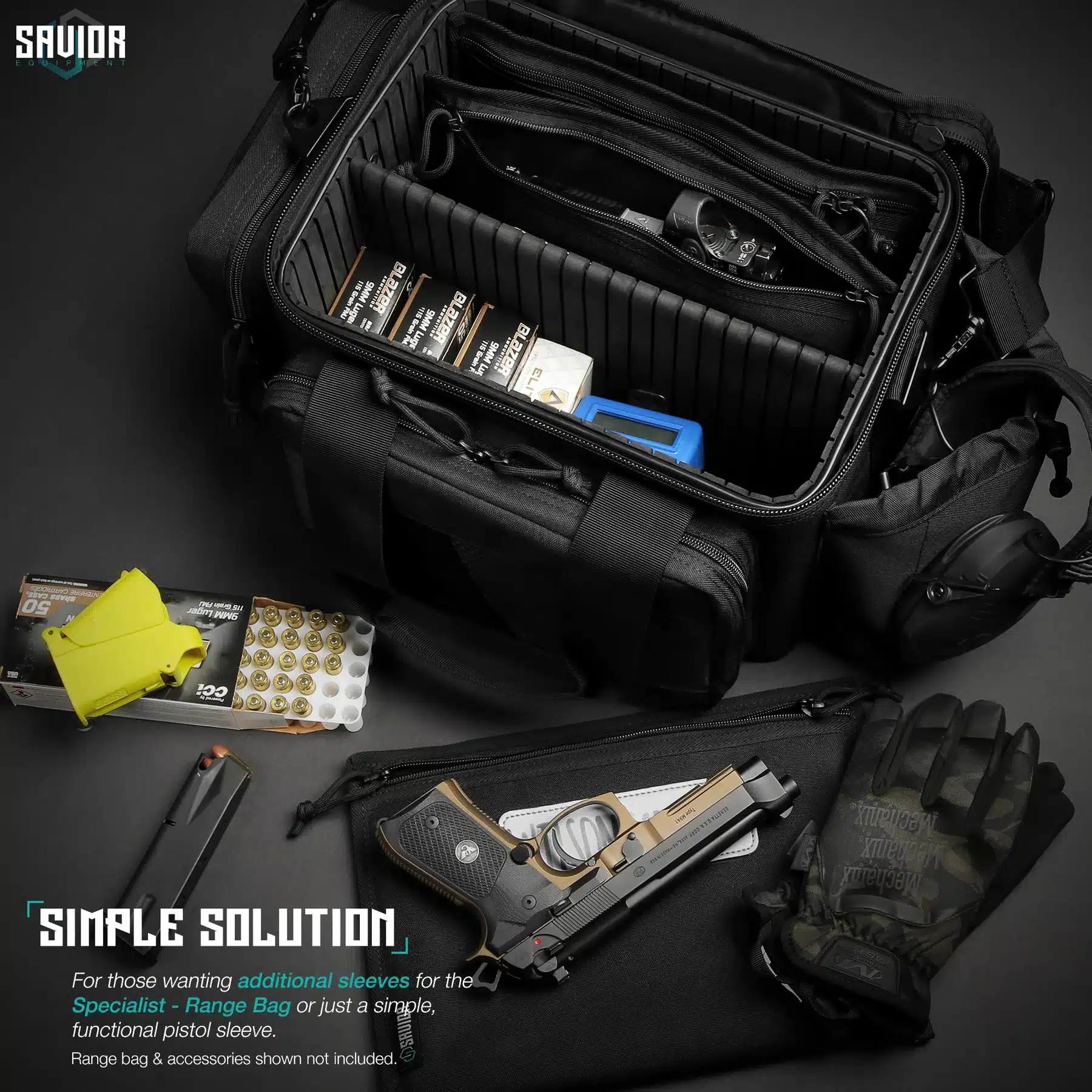 hc-ra3gun-spare-3pc-bk-4_1800x1800 Savior Equipment <br><b>Pistol Sleeve 3 Stück </b><br> zu Specialist - Range Bag 6